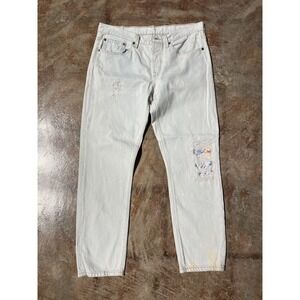 Vintage Levi's 501 T Distressed Light Wash Light Blue Jeans 30W x‎ 28L *